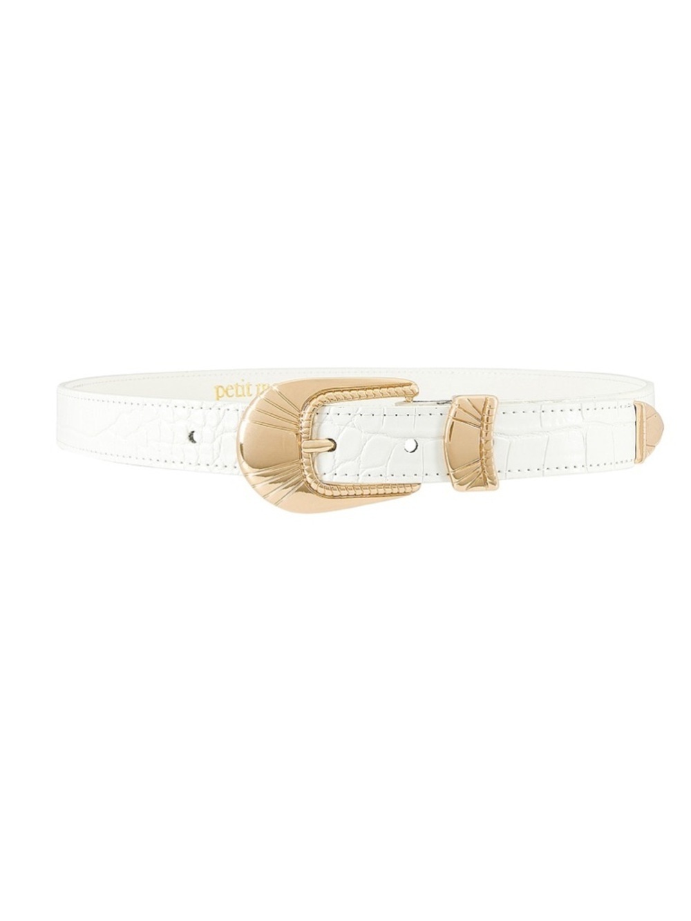 petit moments: Tulsa Ivory Belt with Gold Buckle - Size XS/S